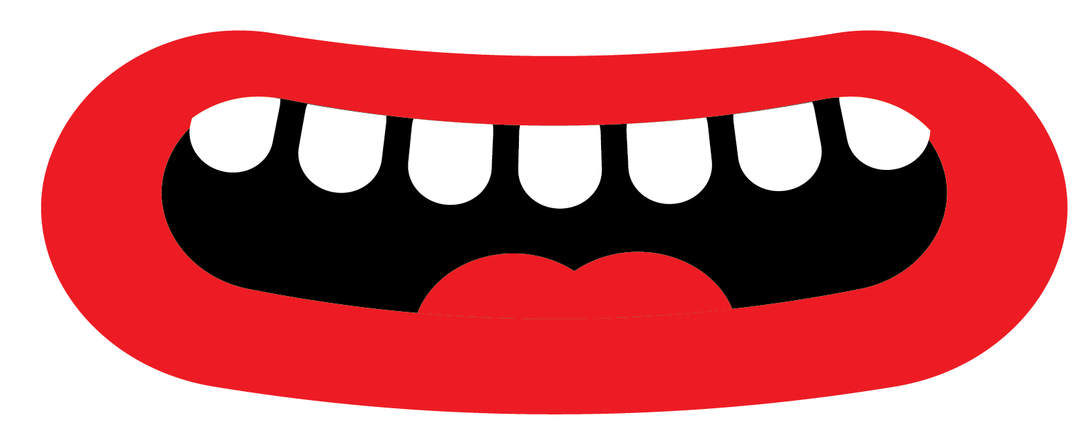 Smiling cartoon teethy grin