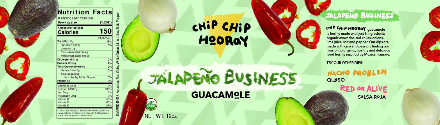 Chip Chip Hooray guacamole label