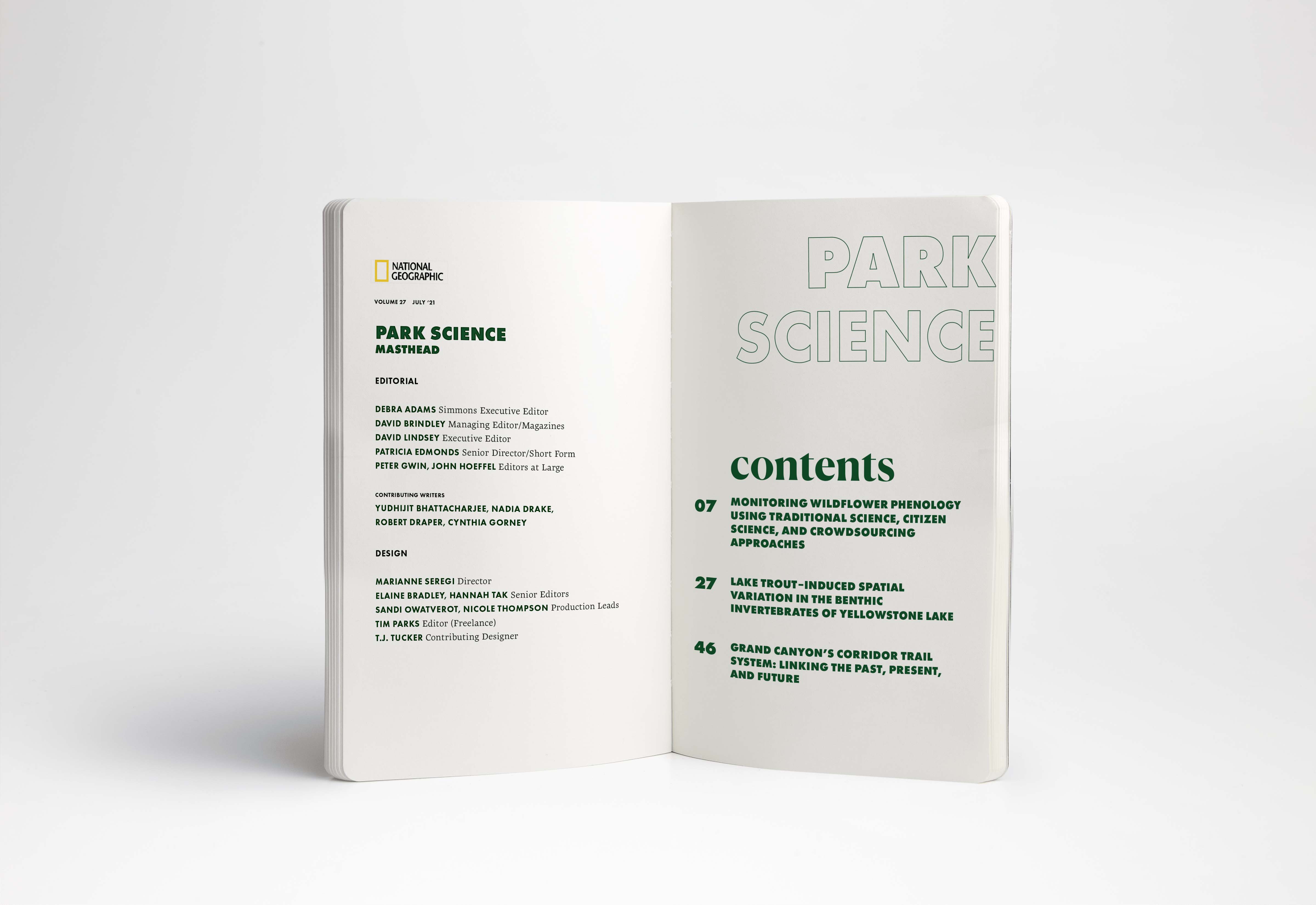 Park Science Publication spread