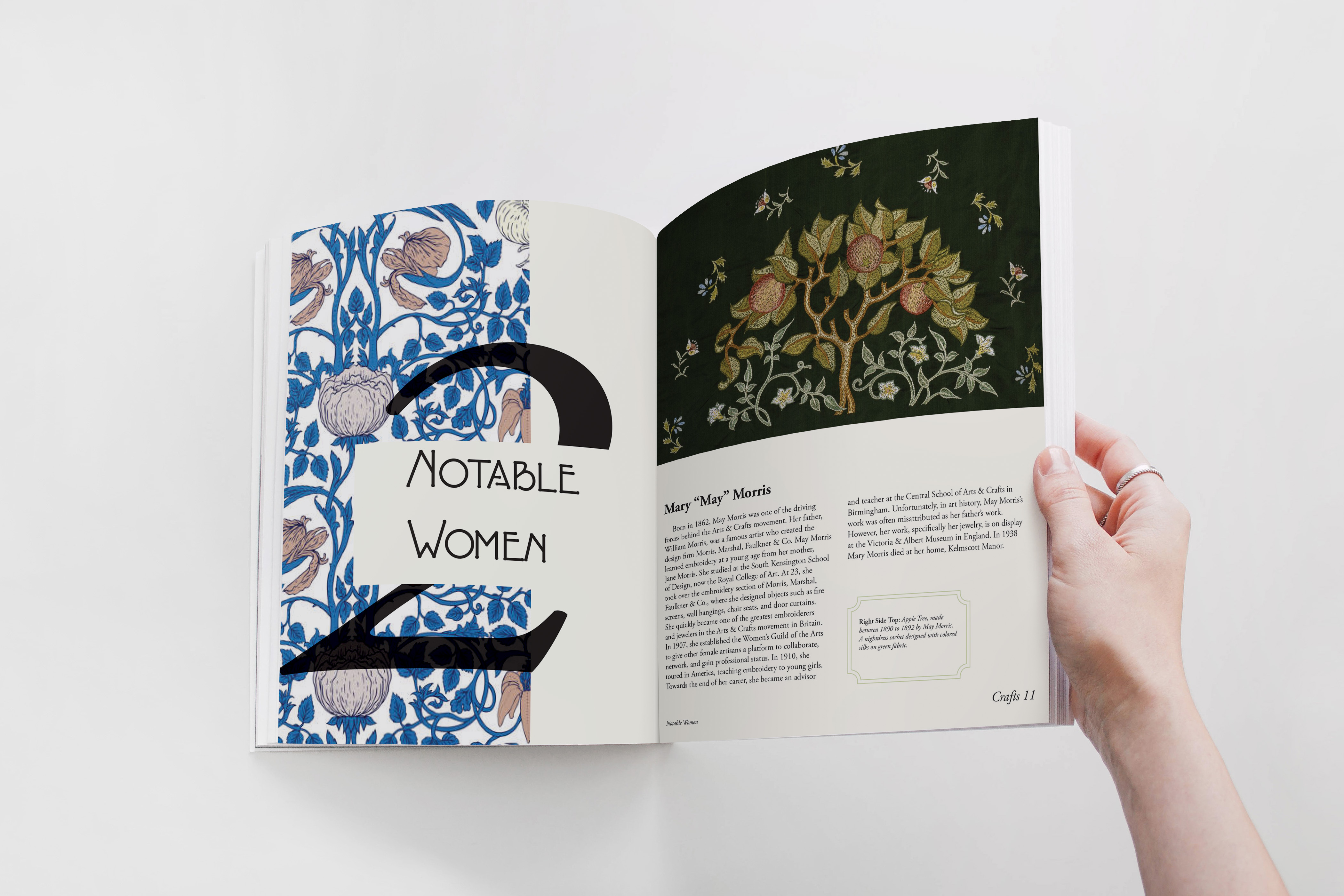 An open mockup spread of a publication design.